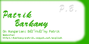 patrik barkany business card